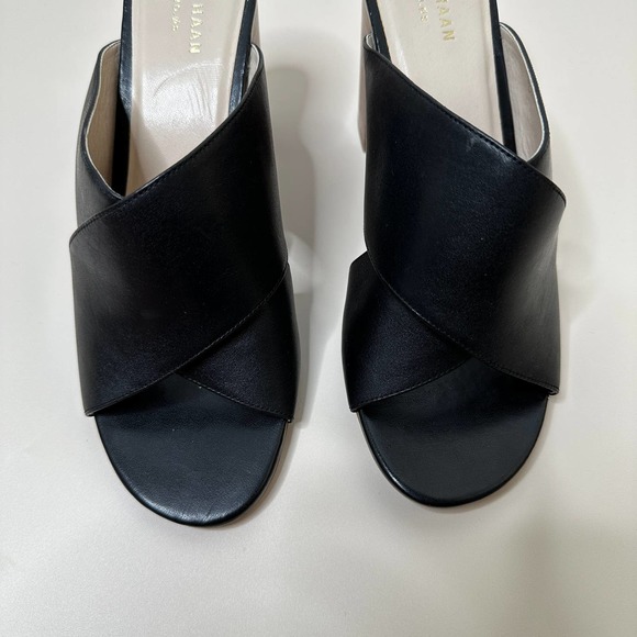 NINE WEST gigi black cross strap mule sandal 7 - Picture 2 of 6